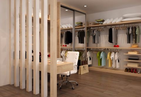 Walk-in wardrobe design Singapore interior